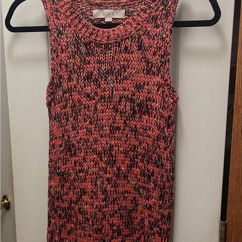 LOFT Womens Sleeveless SWANK
Sweater Tank Top Vest XS Coral
Chunky Knit Cotton - Picture 10 of 10